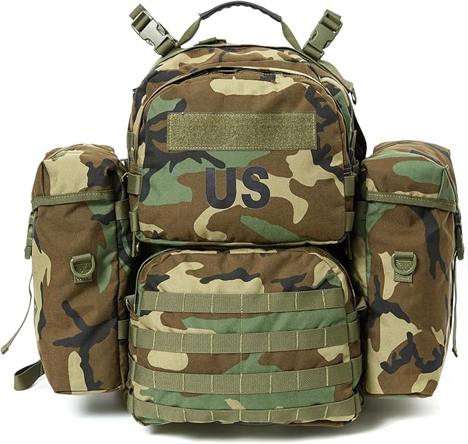 Akmax MOLLE II Medium Rucksack Military Tactical Backpack with Detachable Side Pouches & Upgraded Frame for Enhanced Comfort