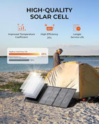 BigBlue 150W Portable Solar Panels with Kickstands, IP68 Waterproof Solar Charger with MC-4/XT60 for Power Station, 25% Conversion Efficiency, Camping Essentials, Foldable Solar Panel for RV Life