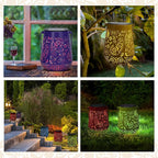 Woanger 6 Pcs Solar Lanterns Outdoor Waterproof for Women Garden Decor Metal LED Hanging Lantern with Handle Decorative Solar Lights for Table Patio Porch Yard Pathway