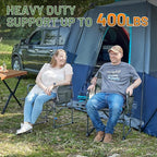 TIMBER RIDGE 2 Pack Aluminum Camping Directors Chair with Side Table Pocket, Portable Folding Heavy Duty Lawn Chair for Fishing Trip Picnic Concert Outdoor 400lbs, Grey