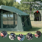 Oxford Inflatable Tent for Camping with Hand Pump, 4 Season Glamping Tents with Stove Jack for 8-12 Person, Waterproof Outdoor Party Camping Festival
