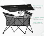 Lightweight Camping Table - Portable Folding Beach Side Table w/2 Cup Holders & Large Storage Basket, Compact Fold for Tailgate Travel Outdoor Fishing Picnic | 29.2" W x 21.7" D (Black)