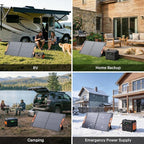 100W Portable Solar Panel with 5-in-1 Cable,23.5% Efficiency Mono Foldable Solar Charger for Jackery 300/Ecoflow River/Anker Solix,IP67 Waterproof Offgrid Power for Camping RV Battery Backup