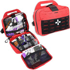 Lightning X Rip-Away Officer's Patrol Tactical Gunshot & Trauma IFAK Kit w/Headrest Mount - RED