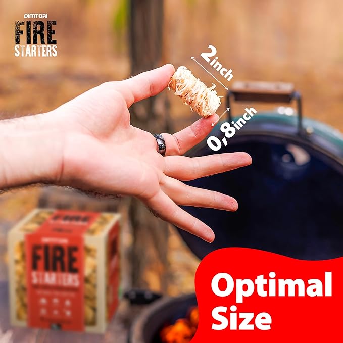 70 pcs Fire Starter - Natural Fire Starters for Campfires, Fire Pit, Pizza Oven, Fireplace, Smoker, BBQ, Pellet Stove & Wood - Fire Starters for Grill, Charcoal Starter