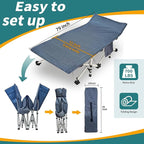 Extra Wide XXL Camping Cot with Comfortable Mattress Cots for Sleeping Folding Cot Camping Bed 79" L x 32" W x 18" H Heavy Duty with Carry Bag Outdoor Indoor