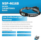 Nightstick NSP-4616B Low-Profile Dual-Light™ Headlamp, Black