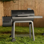 BBQ Charcoal Grill with Offset Smoker Grill and Side Table, 30-In Heavy-Duty Outdoor BBQ Grill with 815 Sq. In. Cooking Space for Outdoor Barbecue in Backyard, Patio and Parties, Black
