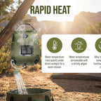 5-Gallon Solar Shower Bag with Real-Time Temp Display - Fast Heating in 20 Mins - Lightweight 0.99lbs Portable Camp Shower for Short Trips & Emergency Backup