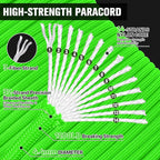 1200 Paracord Rope - 4.4mm 14 Strand Nylon Parachute Spool para Cord Lanyard for Outdoor Camping Survival Utility Tent Crafting DIY Projects Fishing Clothsline Bracelet - Neongreen 200FT