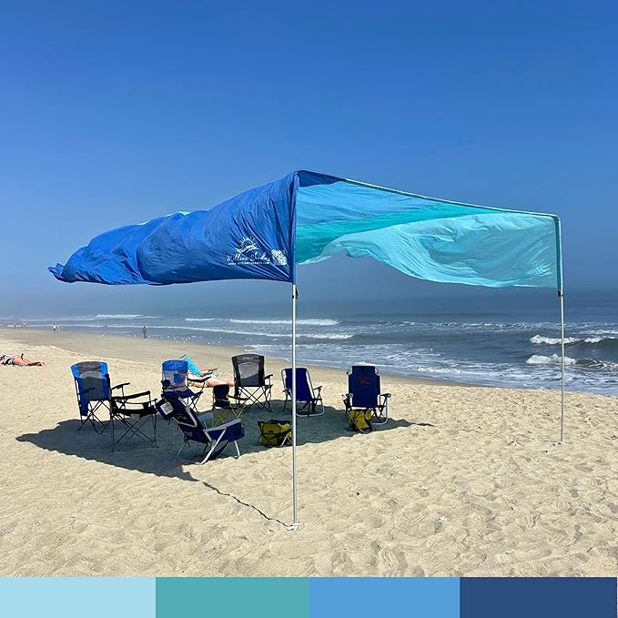 MillionShades® Beach Shade Canopy – Grande 14 ft x 14 ft Wind-Propelled™ Sun Shade for Beach with UPF 50+, 360° Views, Quiet & Lightweight Design, Easy Setup Tent - Windproof Beach Shelter