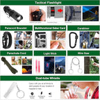 Emergency Survival Kit and First Aid Kit, 142Pcs Professional Survival Gear and Supplies Equipment with Molle Pouch, Gift for Christmas Men Dad Husband Camping Hiking Hunting Outdoor Adventure