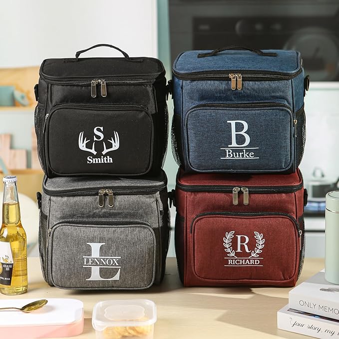 Personalized Insulated Cooler Bag, Custom Name Portable Insulated Camping Bag Suitable for Picnic Beach Hiking Travel