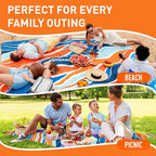 Everlasting Comfort Large Beach Blanket Waterproof & Sandproof - 80" x 80"/ 6.7ft x 6.7ft - Lightweight Picnic Mat, Camping Necessities for 4 People - Accessories for Outdoor Festivals - Orange