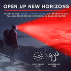 Red Light Headlamp - 1100 Lumens White & Red LED | Rechargeable Headlamp, Case and Battery Included, USB Type C Charging | Waterproof IPX8 | Hunting, Camping, Fishing