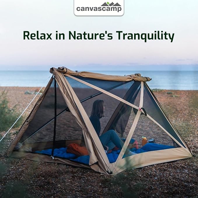 Mouflon Glamping Tent for 3 People – Outdoor Camping Tent – Perfect for Festivals, Glamping – Lightweight Cotton Tent with 360° Panoramic View | Luxury 3-Person Tent
