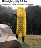 iClimb Ultralight Compact Sleeping Pad with Built-in Pump Inflatable Portable Air Mattress for Camping Backpacking Hiking (Yellow)