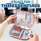 2 Pcs Travel First Aid Bag Empty Portable Storage - Small Medical Bag Empty with Multiple Compartments, 7.1x5.1" Small First Aid Pouch with Zipper Closure - Outdoor Adventure Gift for Camping & Hiking