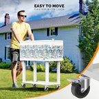 VINGLI 80 Quart Rolling Ice Chest, Portable Patio Party Bar Drink Cooler Cart, with Shelf, Beverage Pool with Bottle Opener