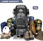 Night Cat Hiking Backpacks 70L Camping Backpacking Packs for Men Women Lightweight Outdoor for Mountaineering Traveling, No Internal Frame