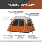 CORE Tent for Family Camping | 4 Person & 6 Person Portable Camp Tent with Carry Bag for Outdoor Car Camping | Included Gear Loft Organizer for Camp Accessories