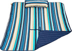 Lazy Daze Hammocks 2 Person Pad with Pillow, Double Polyester Quilted 78" x55" Replacement Hammock Pad for Rope Hammock, Blue Stripes