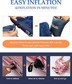Inflatable Sleeping Pad for Camping, Extra-Thick 4.75" Single Air Mattress with Soft Velvet Top, Machine Washable, Family Lightweight 4-Season Pad for Traveling & Hiking, Pink