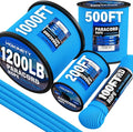 1200 Paracord Rope - 4.4mm 14 Strand Nylon Parachute Spool para Cord Lanyard for Outdoor Camping Survival Utility Tent Crafting DIY Projects Fishing Clothsline Bracelet - Blue 100FT