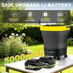 Portable Cordless Pressure Washer, Max 750PSI,2x5.0Ah Battery, 4 Adjustable Pressure Electric with 4.5Gal Tank 10FT Hose, 6-in-1 Nozzle for Car Washer,Patio,Camping