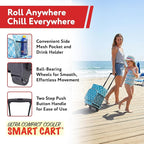 dbest products Ultra Compact Cooler Smart Cart, Moroccan Tile Insulated Collapsible Rolling Tailgate BBQ Beach Summer