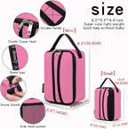 BEIMILY Lunch Box for Men Women Adults,Mini Insulated Lunch Bag for Office Work Picnic,Reusable Portable Lunchbox,Soft Cooler Tote Bag,6 can cooler bag,Mini,Pink