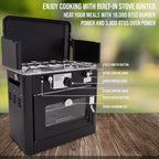 Hike Crew Outdoor Gas Camping Oven w/Carry Bag | CSA Approved Portable Propane-Powered 2-Burner Stove & Auto Ignition, Overheat Safety Shutoff, Built-In Thermometer Hose Regulator Included