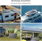 N-Type 16BB 400 Watt Solar Panel, 4×100W Solar Panels, 25% High Efficiency Monocrystalline PV Modules, Compact Space-Saving for 12V/24V/48V Systems, RV, Rooftop, Off-Grid & Home Backup
