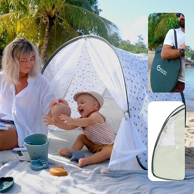 Babymoov Anti-UV Provence Baby Tent UPF 50+ Sun Protection with Pop Up System for Easy Use & Transport (Summer 2025 Edition)