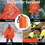 Emergency Sleeping Bag with Whistle, Portable Emergency Survival Bag, Lightweight Pocket Size Emergency Sleeping Bag, Waterproof Thermal Bivy Sack for Camping, Hiking