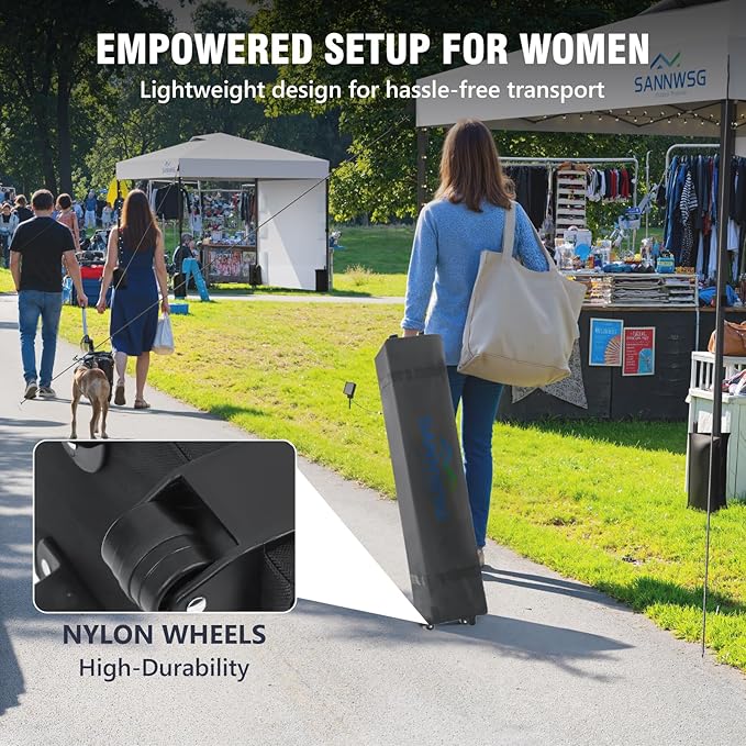 10X10 Pop Up Canopy Tent,Removable Pockets Sidewall for Extra Storage,Easy Up Canopy,Heavy Duty One Person Set Up Event Tent,White