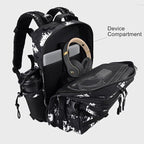 LHI Military Tactical Backpack for Men and Women 45L Army 3 Days Assault Pack Bag Large Rucksack with Shoe Compartment - Black Lightning