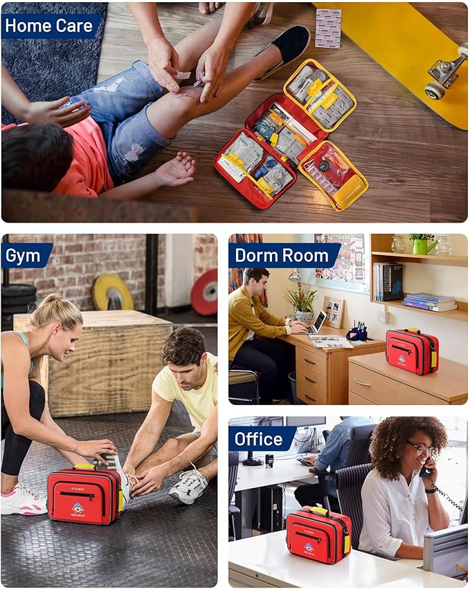 500 PCS First Aid Kit for Car Home Businesses, Well-Organized Emergency Kit, Survival Trauma Waterproof First Aid Kits for Travel Camping Home College Dorm Essential Supplies