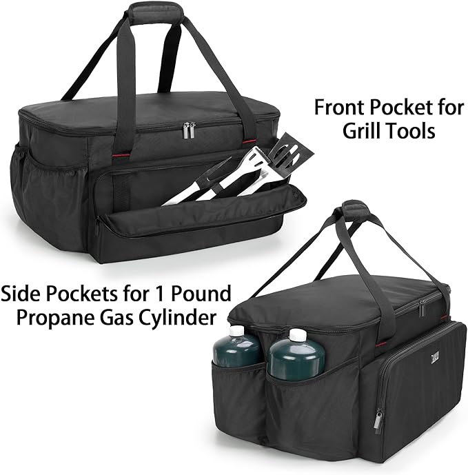 samdew Portable Grill Carry Bag Compatible with Weber 1141001 Go-Anywhere Gas Grill, Outdoor Camp Grill Cover Compatible with Weber 121020 Go-Anywhere Charcoal Grill, Bag Only (Patented Design)