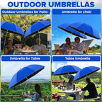 Beach Umbrella,2PACK 48.7inch Chair Umbrella with Clamp adjustable 360°,UV Protection Large Camping Chair Umbrellas for Camping chair, Glof Cart,Table（Chair,Table not include）