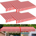 Preboun 4 Pcs 27.6''x 59'' Circus Awning Decor Decorations Striped Carnival Tent Awning Decorations Red and White Wall Decor Halloween Carnival Stand Mardigras Theme Party Photo Accessory