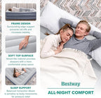 Bestway Tritech, Sized 20" Thick Durable Comfortable Mattress Pad for Portable Relaxation with Built-in AC Pump and Storage Bag