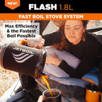 Jetboil Flash Portable Fast Boil Stove for Camping and Backpacking with 1-Step Auto Ignition, Propane/Isobutane Burner with Cooking Cup