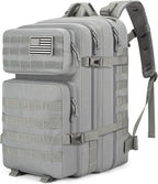 Tactical Backpack 45L Army Military Rucksack, Water Resistant MOLLE Pack, Large 3 Day Bug Out Bag for Men & Women, Durable Outdoor Gear for Hiking, Camping, Hunting, Travel (Grey)
