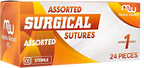 Mixed Sterile Suture Thread with Needle (Dissolvable and Non-dissolvable 0, 2-0, 3-0, 4-0, 5-0, 6-0) - Stitch Up Gear, Medical Surgical Suturing Kit, First Aid Field Emergency Demo, Camping Safety Kit
