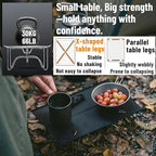 Naturehike 11oz Solo Folding Camping Table - 66lb Load Capacity Ultralight Mini Backpacking Table, Aluminum, No Assembly for Hiking, Camping & Beach (Compact Small Side Table with Carry Bag) (Black)