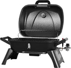 Royal Gourmet GT2006 Portable Tabletop Gas Grill, 12,000 BTU Output for Outdoor Camping, Foldable Legs, Piezo Ignition, Built-in Thermometer, for Tailgates and Camping Trips, Dark Gray