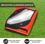 RedSwing 4 Pack Emergency Blankets, Waterproof Survival Thermal Tarp, Multipurpose Reflective Insulated All Weather Blankets for Camping Hiking, Orange