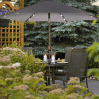 Blissun 7.5 ft Solar Umbrella, 18 LED Lighted Patio Umbrella, Table Market Umbrella