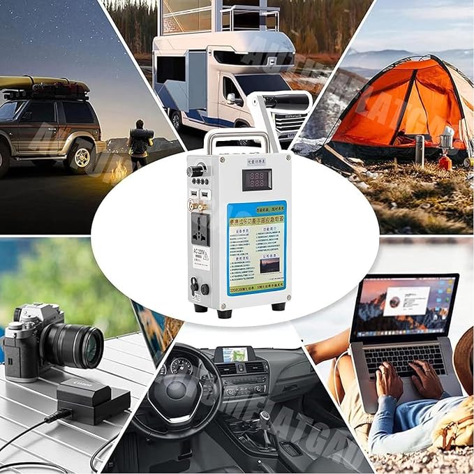 Hand Crank Generator 27000mah, Emergency Power Supply Charger Camping, 160W Outdoor Small Power Station, for Camping Outdoor Mobile Phone Computer Charging,110V